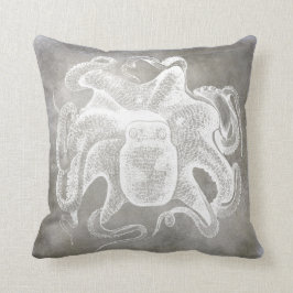 Coussin Aquarelle côtière Octopus Eau douce Neutre