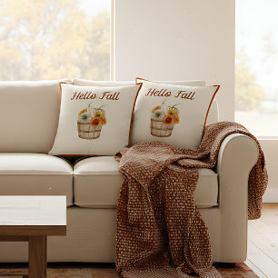 Coussin Aquarelle Couleurs de chute Boho Farmhouse