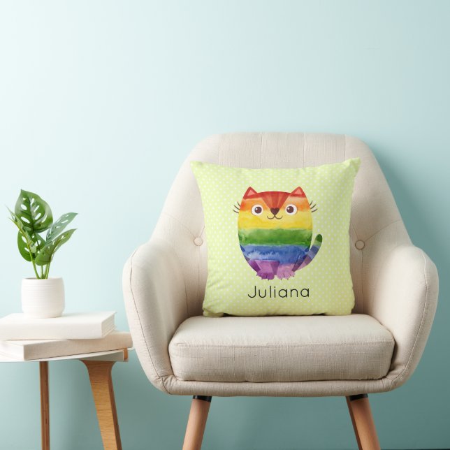 Coussin Aquarelle Cute Pride Kitty (Chaise)