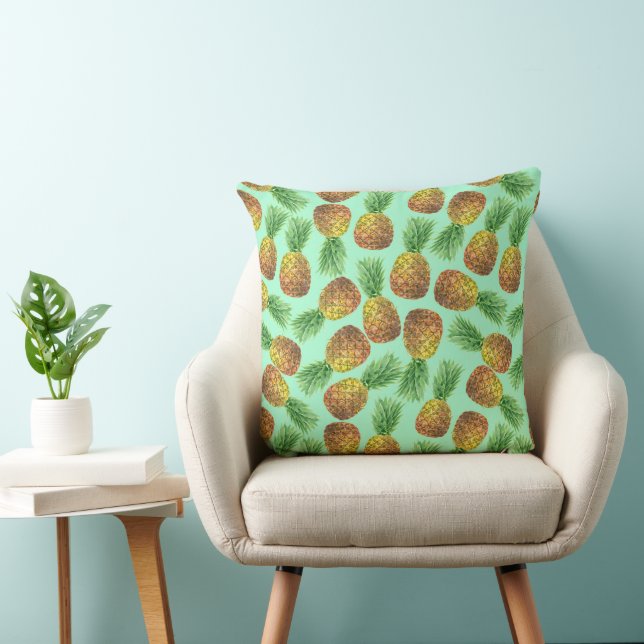 Coussin Aquarelle d'ananas 2 (Chaise)