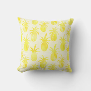 Coussin Aquarelle d'ananas jaune