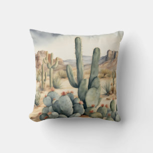 Coussin Aquarelle de Cactus Delert