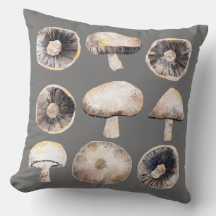 Coussin Aquarelle de champignons