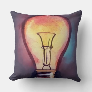 Coussin Aquarelle de l'ampoule légère peinture, ampoule
