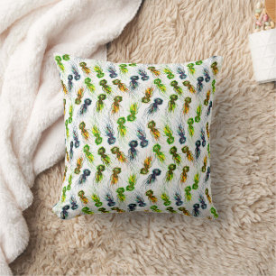 Coussin Aquarelle de méduse colorée océan