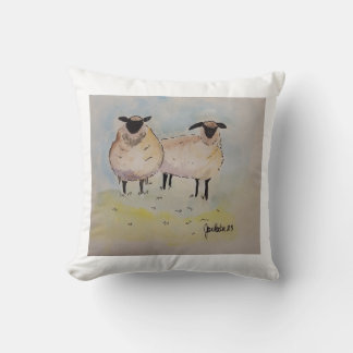 Coussin aquarelle de mouton