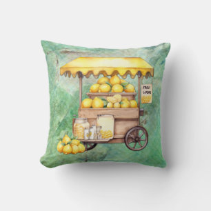 Coussin Aquarelle de panier à citron