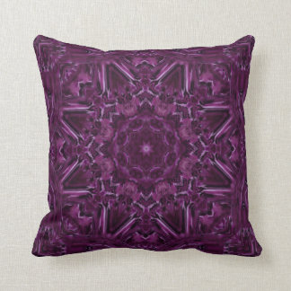 Coussin Aquarelle de prune violette profonde Mandala Jeu d
