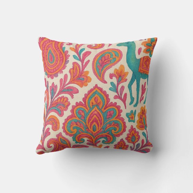 Coussin aquarelle de style bohème de style bohème (Verso)