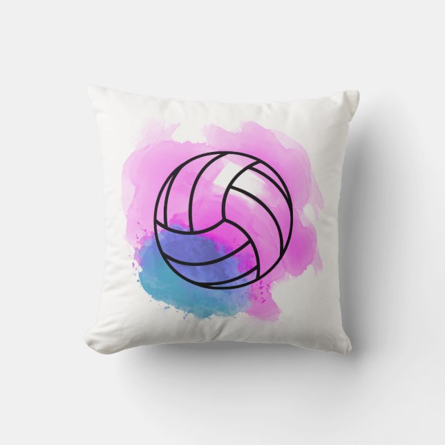 Coussin Aquarelle de volleyball (Recto)
