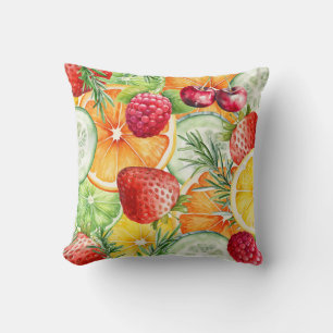 Coussin Aquarelle Décor Fruit Été