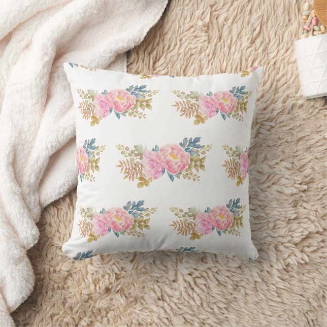 Coussin Aquarelle délicate Oreillère Florale (Couverture)