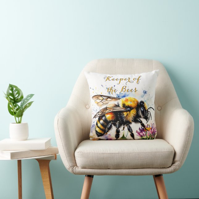 Coussin Aquarelle des abeilles Jetez l'oreiller (Chaise)