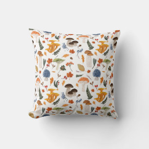 Coussin Aquarelle des champignons de la forêt lunaire