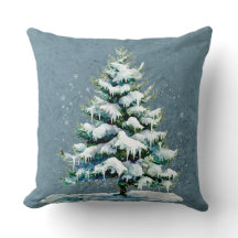 Aquarelle d'hiver chic Aiguille neige Monogramme