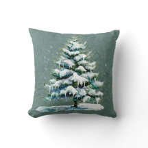 Aquarelle d'hiver chic Aiguille neige Monogramme