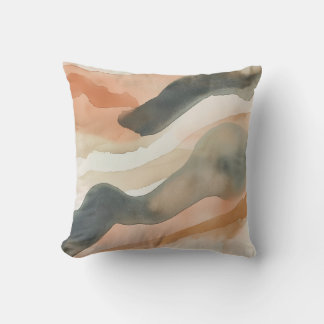 Coussin Aquarelle douce Vagues du désert