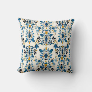 Coussin Aquarelle en motif transparent avec ikat. Tie tein