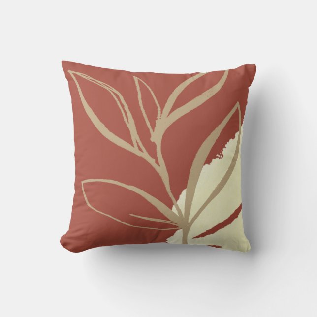 Coussin Aquarelle en terre cuite Boho (Recto)