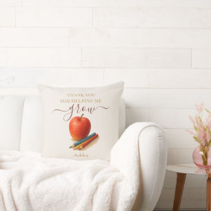 Coussin Aquarelle Enseignant Apple - Cadeau Merci