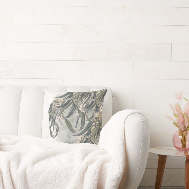 Coussin Aquarelle Eucalyptus Verdure Feuille (Canapé)