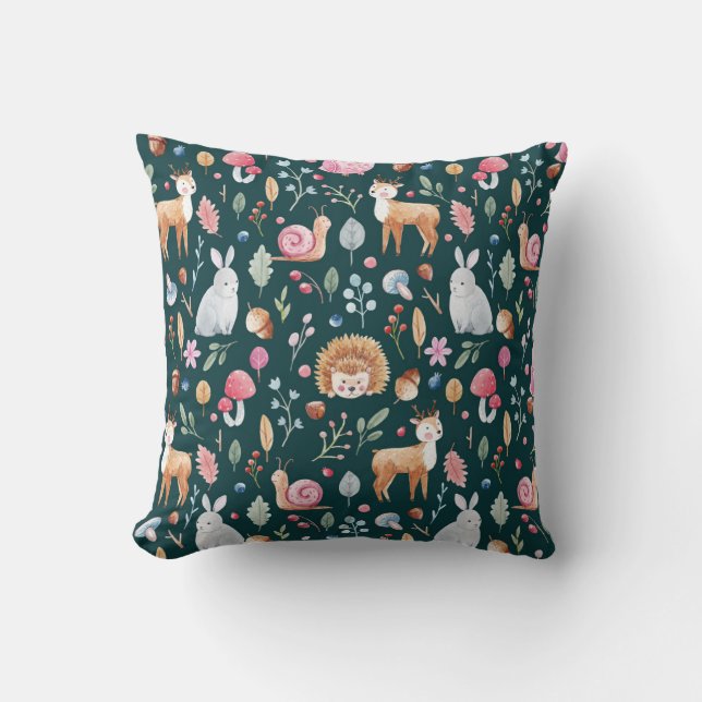 Coussin Aquarelle Fairy Forest Motif pour enfants (Recto)