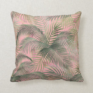 Coussin Aquarelle Feuille de palmiers des Caraïbes tropica