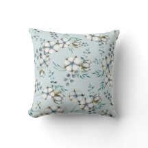 Aquarelle Fleurs de coton et Eucalyptus