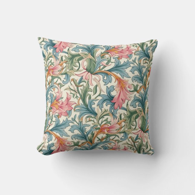 Coussin Aquarelle Florale Art Nouveau Fond d'écran Design (Recto)