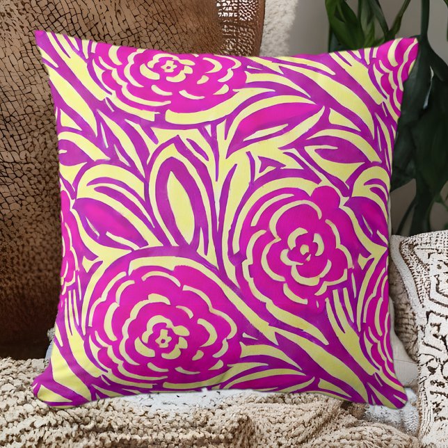 Coussin Aquarelle florale de Boho brillant (Créateur téléchargé)