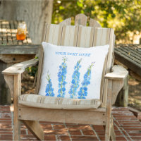 Aquarelle florale de delphinium bleu élégant rusti
