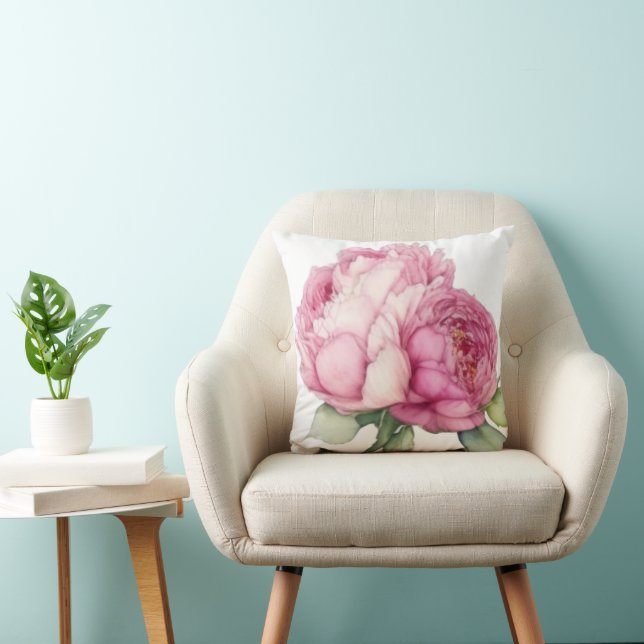 Coussin Aquarelle florale rose pis rose roses roses (Chaise)