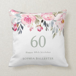 Coussin Aquarelle floue magnifique 60e anniversaire