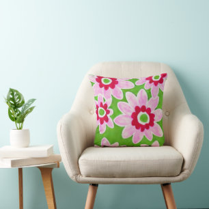 Coussin Aquarelle Grandes Fleurs 