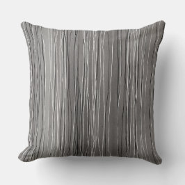 Coussin Aquarelle grise rayée blanche et noire
