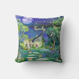 Coussin Aquarelle Imaginaire Woods Fairy Light Magic Cotta