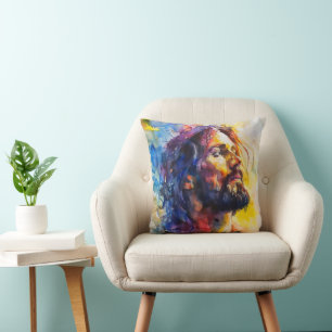 Coussin Aquarelle Jésus Christ