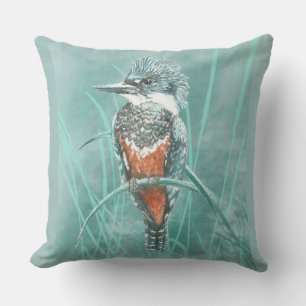 Coussin Aquarelle Kingfisher Oiseau Art de la faune