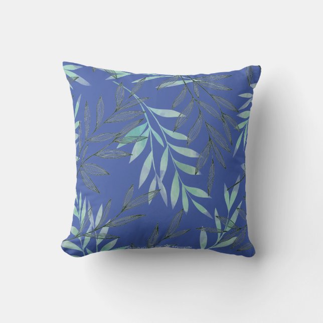 Coussin Aquarelle Ligne Dessin Foliing Feuille Plantes (Recto)