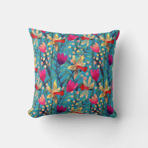 Coussin Aquarelle Lumineuse : Design Floral Sans Maille.