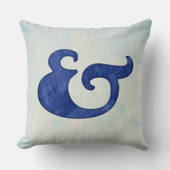 Coussin Aquarelle marine | Couleurs de bleu (Recto)