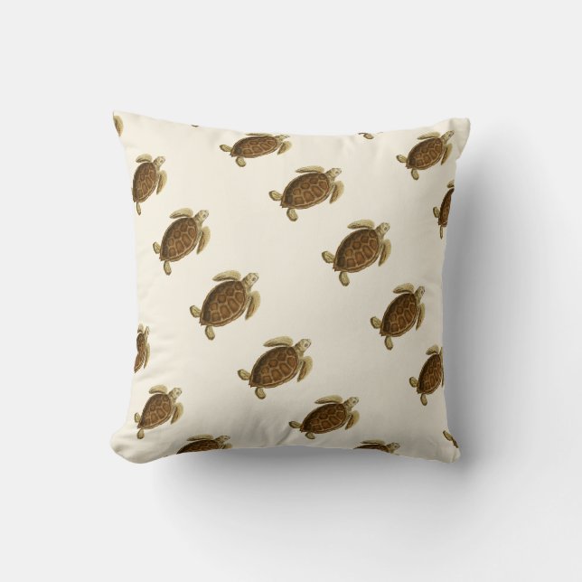 Coussin Aquarelle marine Vintage personnalisée (Recto)