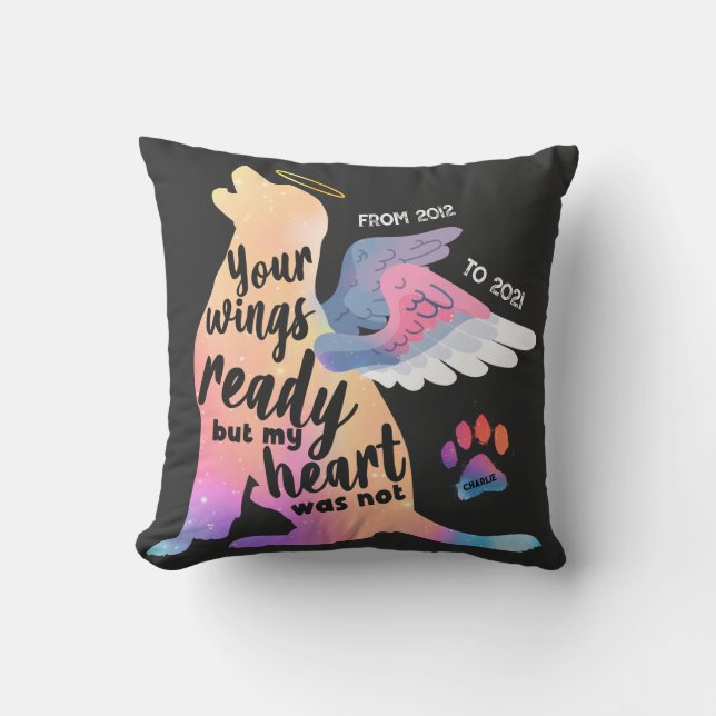 Coussin Aquarelle Mémorial chien de chien Aquarelle mignon (Recto)