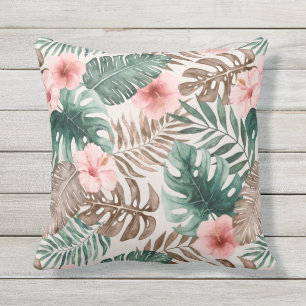 Coussin Aquarelle moderne Boho Tropical Botanique