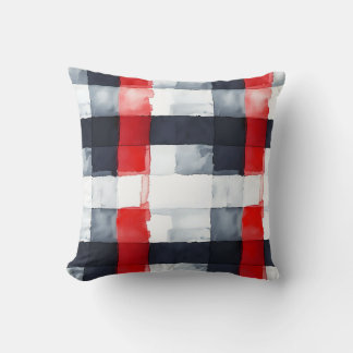 Coussin Aquarelle moderne rouge et gris Lavé Jeu d'oreille