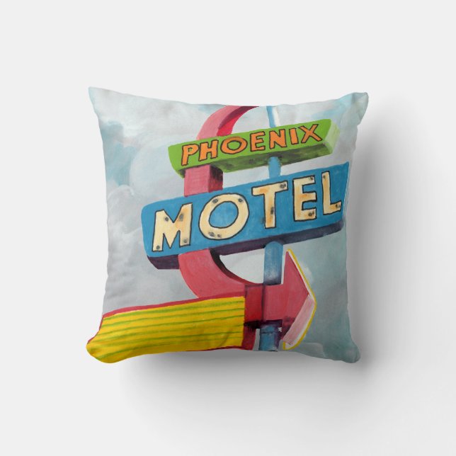 Coussin Aquarelle Motel Phoenix (Recto)