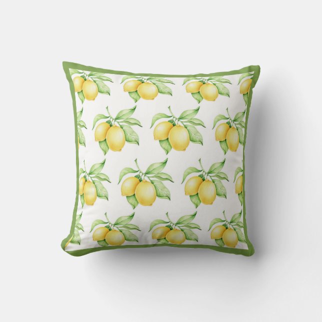 Coussin Aquarelle Motif citron vert simple (Recto)