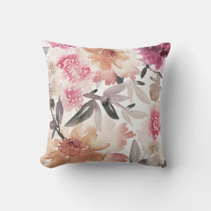 Coussin Aquarelle motif floral fond, fleur, art, flacon