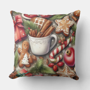 Coussin Aquarelle Motifs de Noël