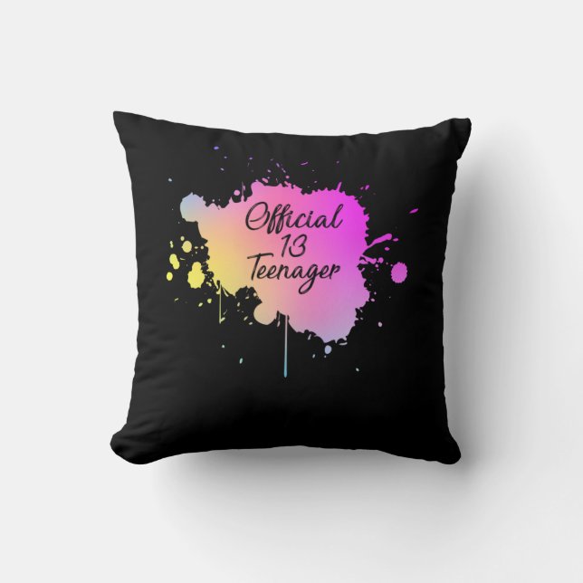 Coussin Aquarelle officielle pour adolescents 13e annivers (Recto)